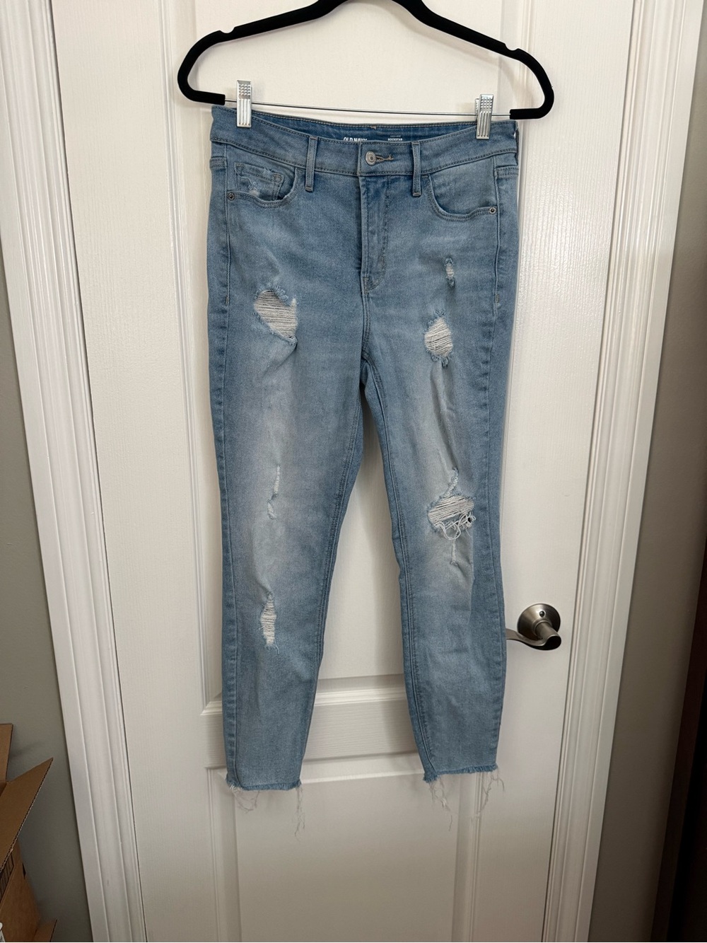 Old Navy - High Rise Rockstar Super Skinny Secret Slim Pockets Distressed Jeans